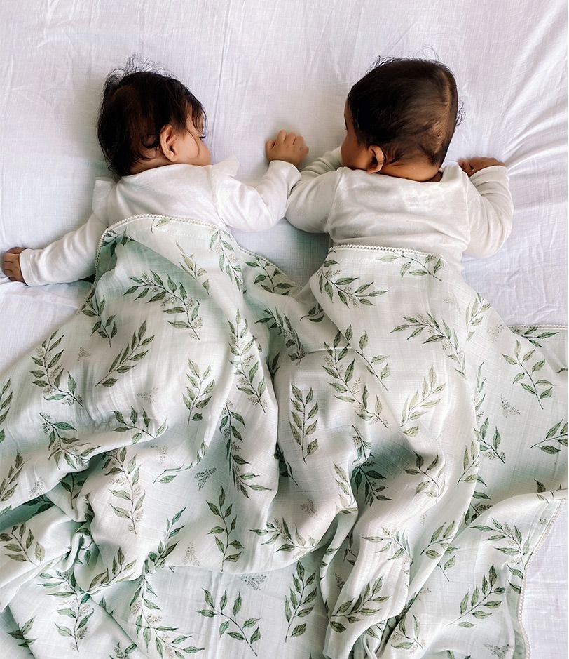 Green leaves swaddle